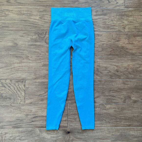 PINK Active Victoria's Secret Seamless Leggings Size XS Bright Blue - Picture 2 of 8